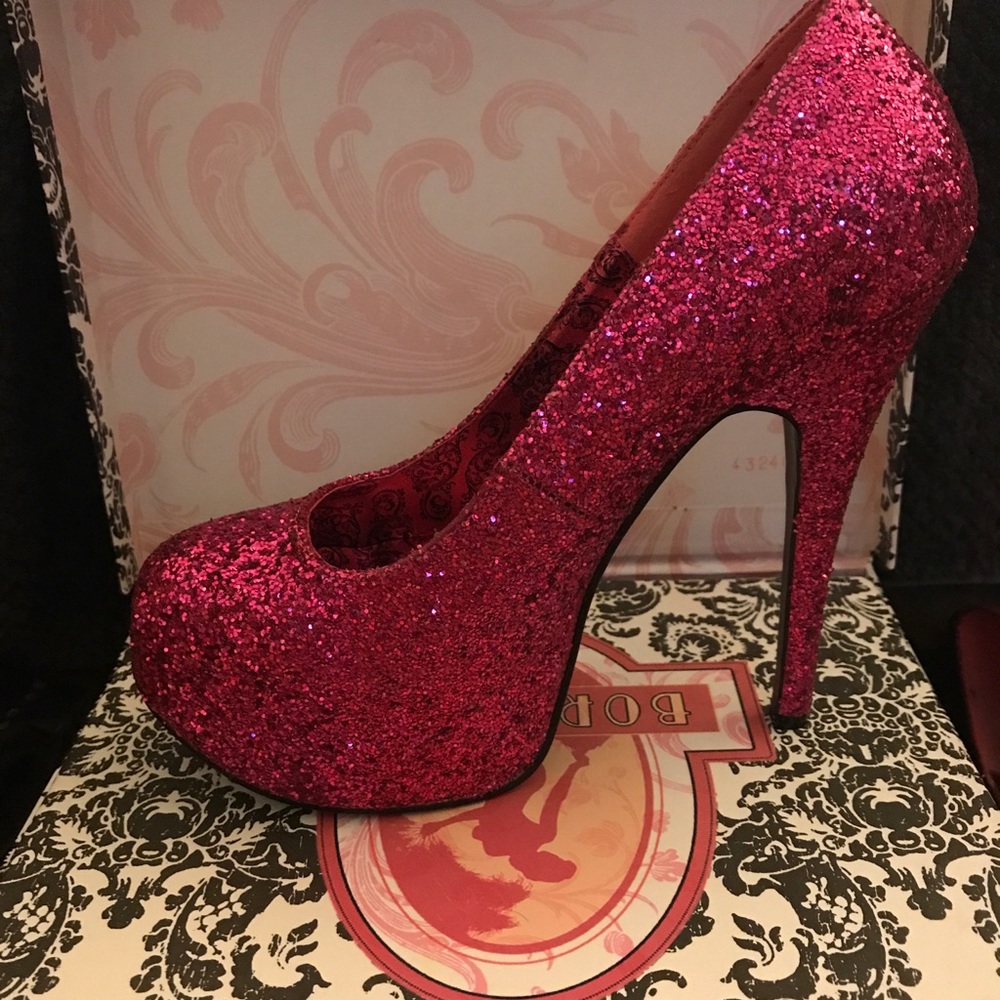 Pink glitter heels